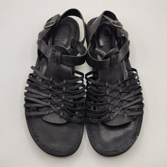 BORN womens 8.5M Santiam Huarache Black Strappy Leather Sandal - Picture 11 of 11